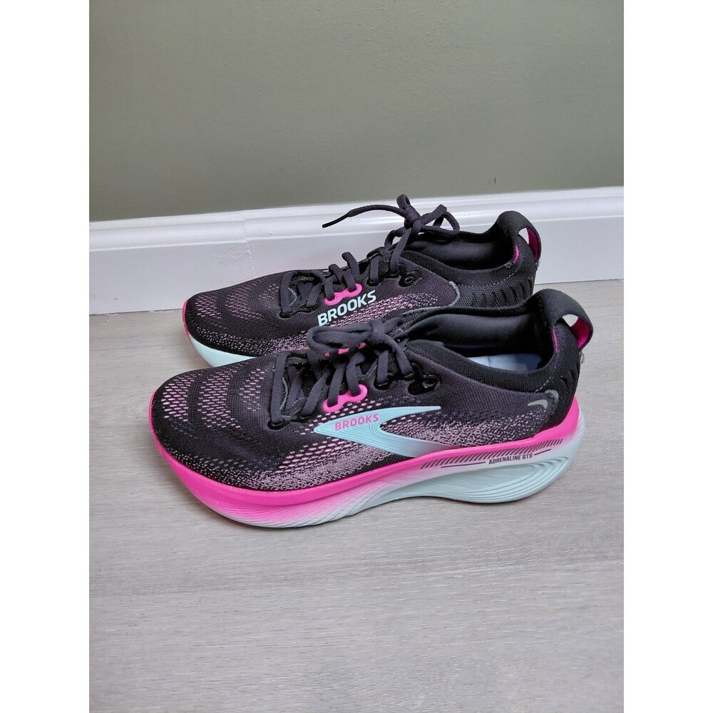 Brooks Adrenaline GTS 25 Running Shoes Women Size 8B Black Pink Sneakers Shoes